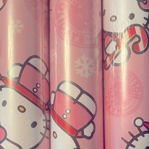HELLO KITTY Christmas PINK SANTA HAT Holiday GIFT Wrapping Paper 150sq ft-3rolls